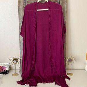 Various Navy | Fuchsia Long Oversized Kimono Cover Up
